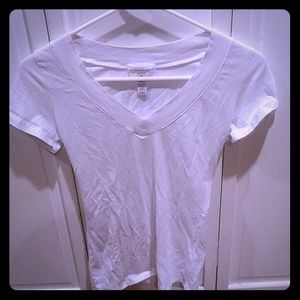 Women's White and Pink V Neck T-Shirts